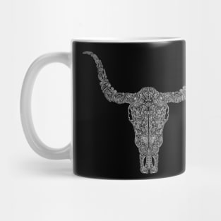 Paisley Bull Skull White Mug